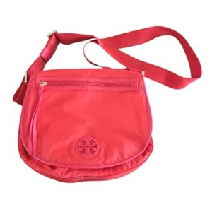 Tory Burch Reddish Orange Virginia Crossbody Messenger with Logo Flap